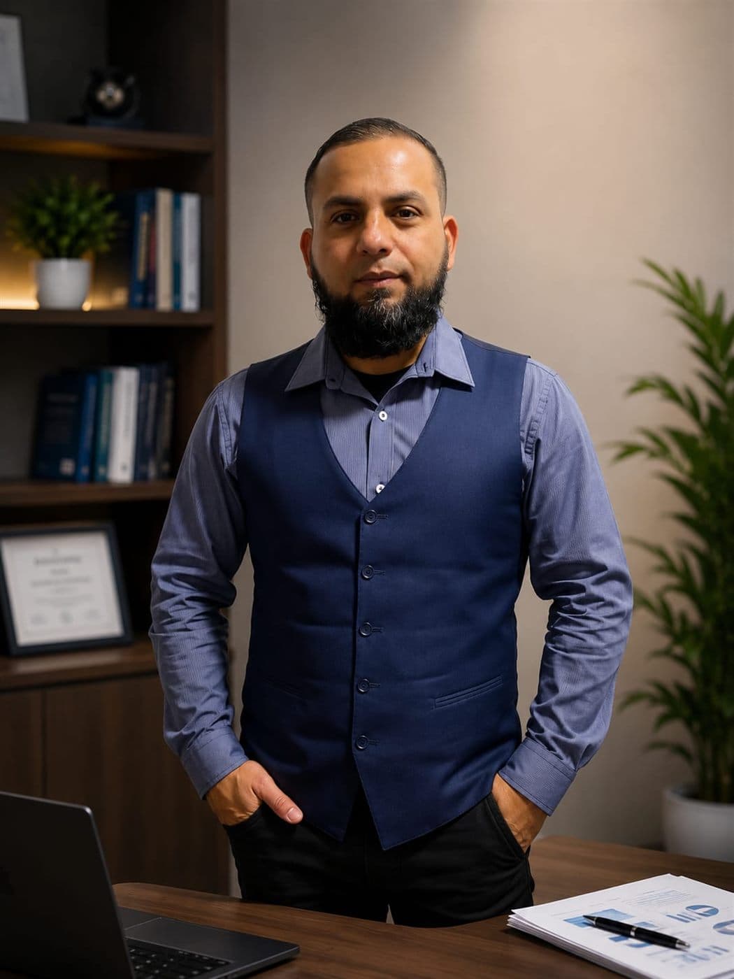 Abdallah Kazim, fundador de Kazim Group, en su entorno de trabajo en Medellín