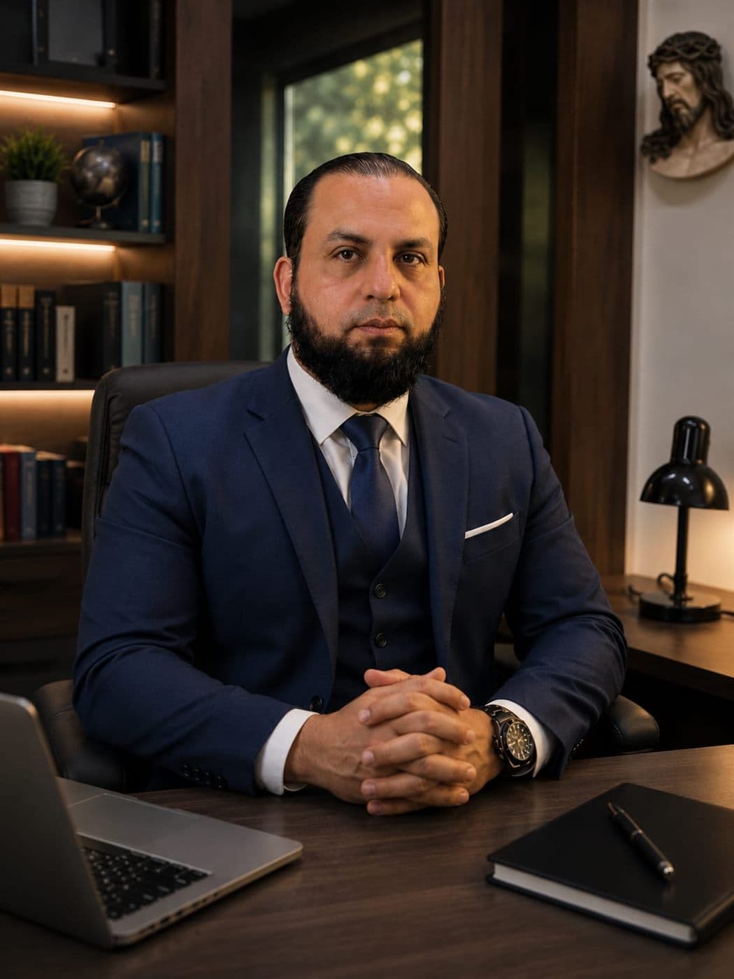 Retrato profesional de Abdallah Kazim, fundador de Kazim Group